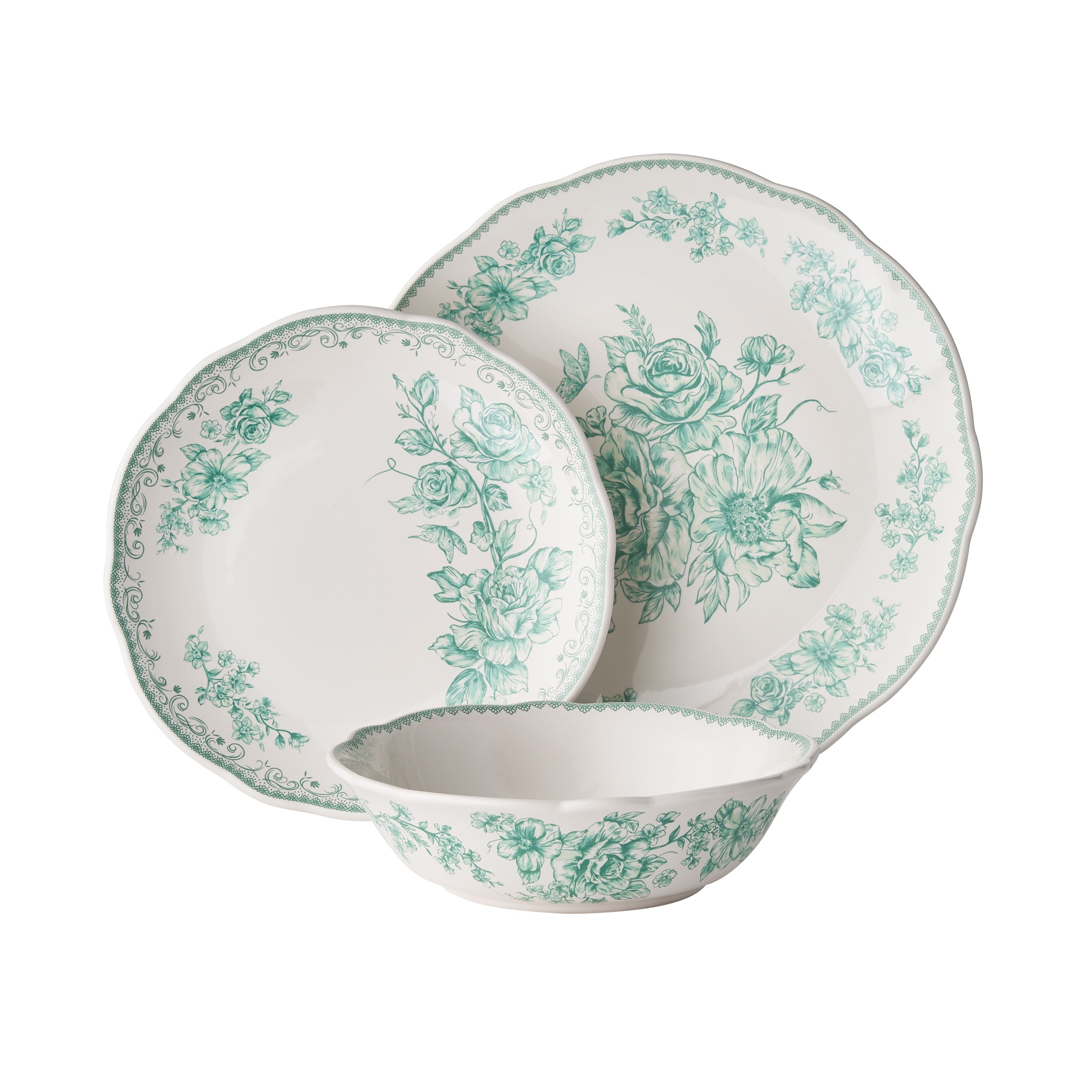 Homesteada™ Agatha 12-Piece Stoneware Dinnerware Set, Blue