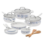 Homesteada™ 12-Piece Classic Ceramic Cookware Set, Agatha Blue
