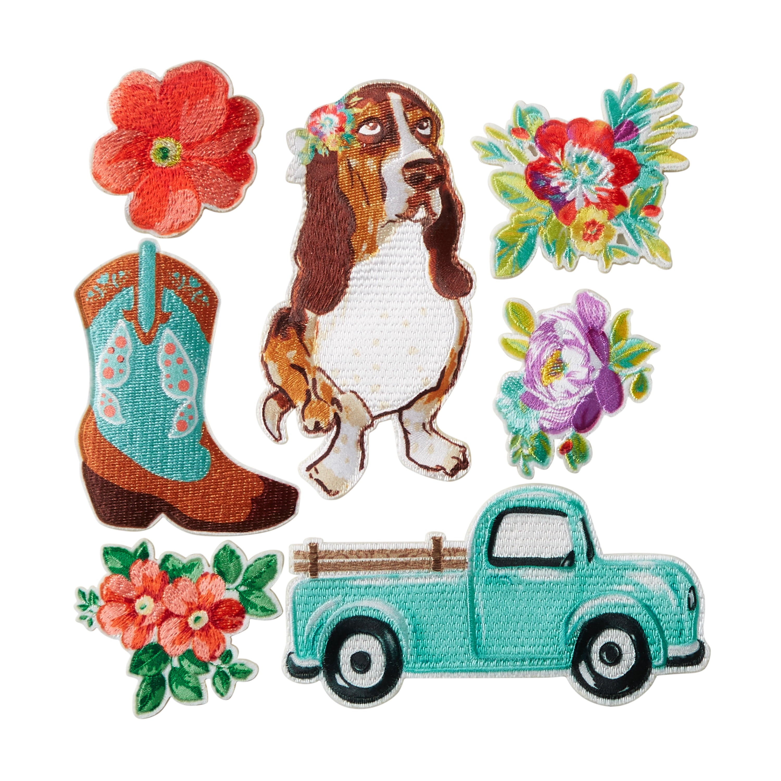 Homesteada™ Assorted Adhesive Iron-on Patch Appliques Set, 7-Piece