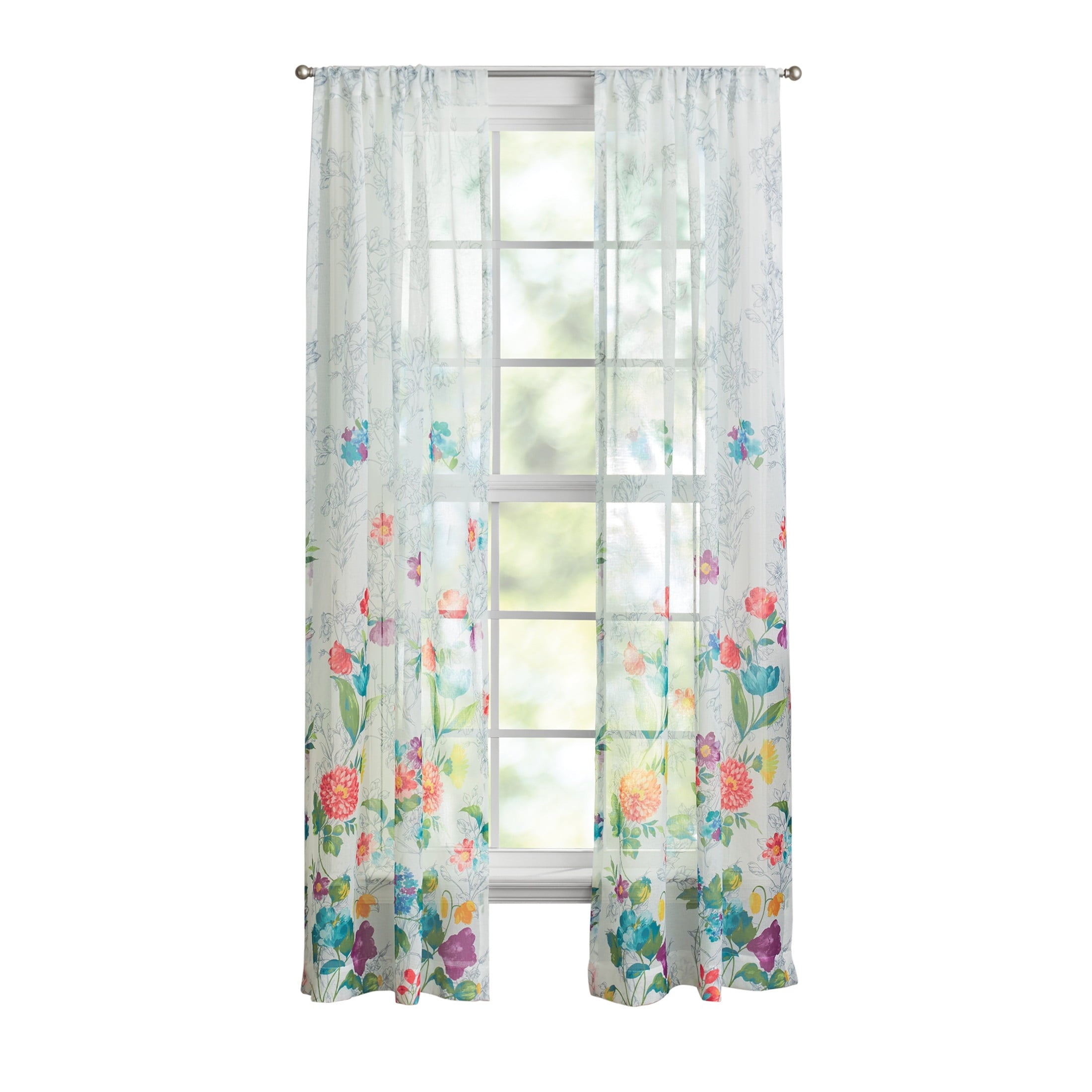 Homesteada™ Blooming Bouquet Curtain Panel Pair, Set of 2, Floral, 40"W x 84"L