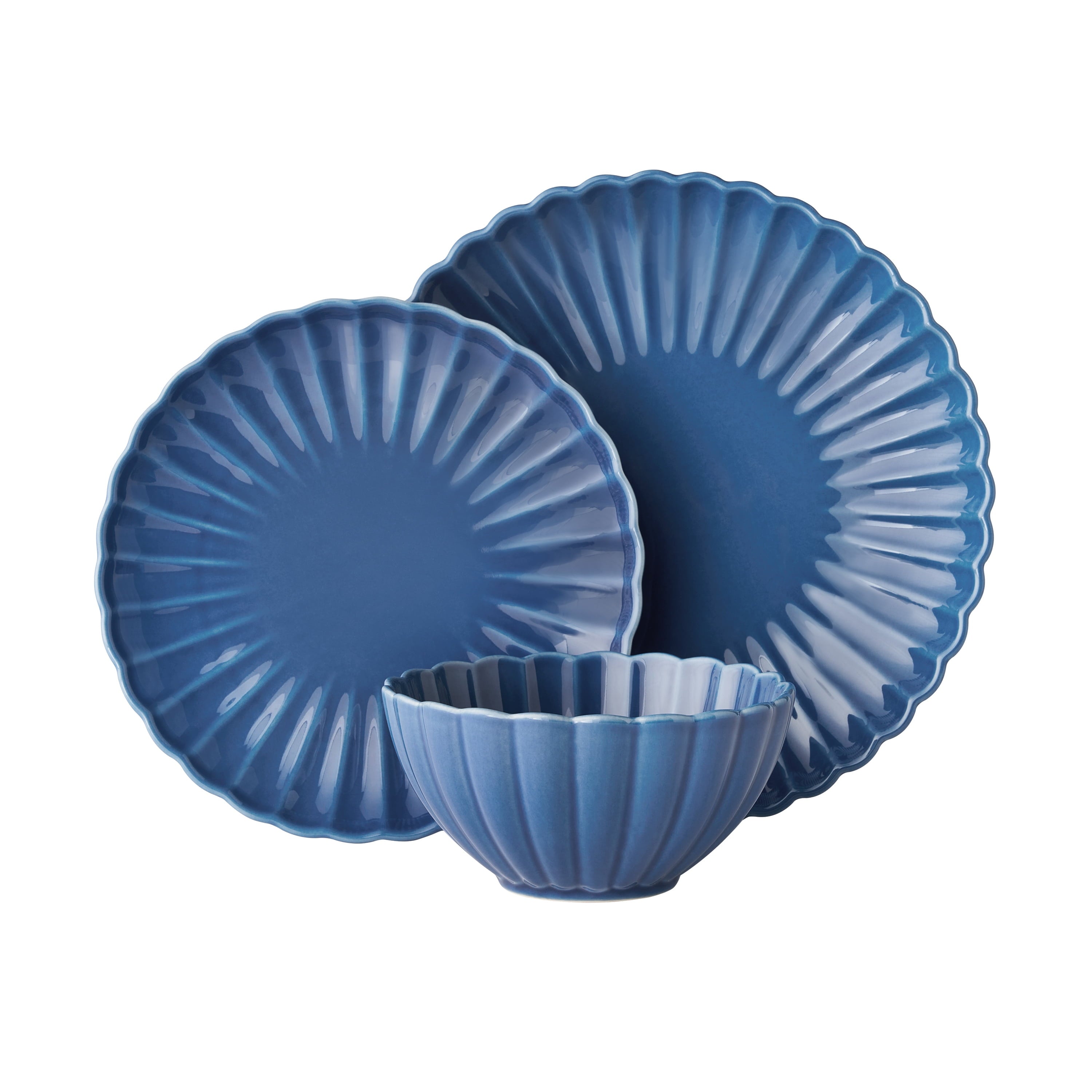 Homesteada™ Colette 12-Piece Stoneware Dinnerware Set, Blue