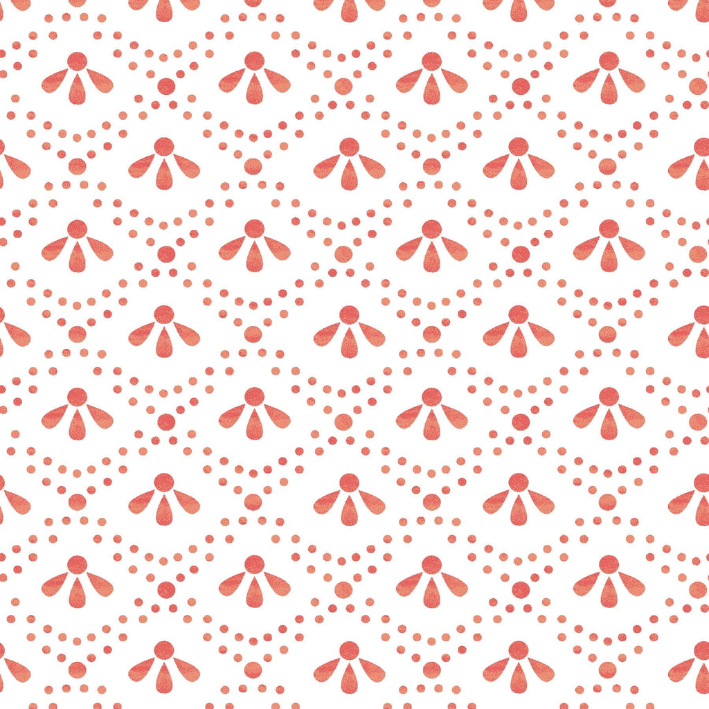 Homesteada™ Coral Tonal Scallop Peel And Stick Vinyl Wallpaper, 215-in by 20.5-in, 30.75 sq. ft.