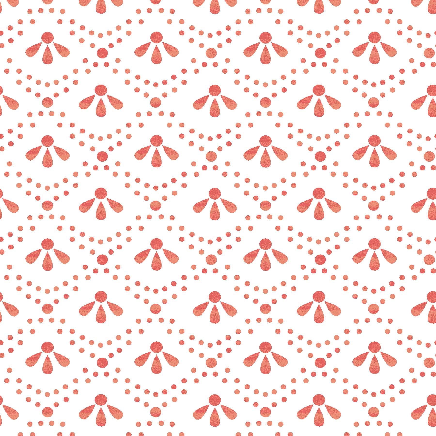 Homesteada™ Coral Tonal Scallop Peel And Stick Vinyl Wallpaper, 215-in by 20.5-in, 30.75 sq. ft.
