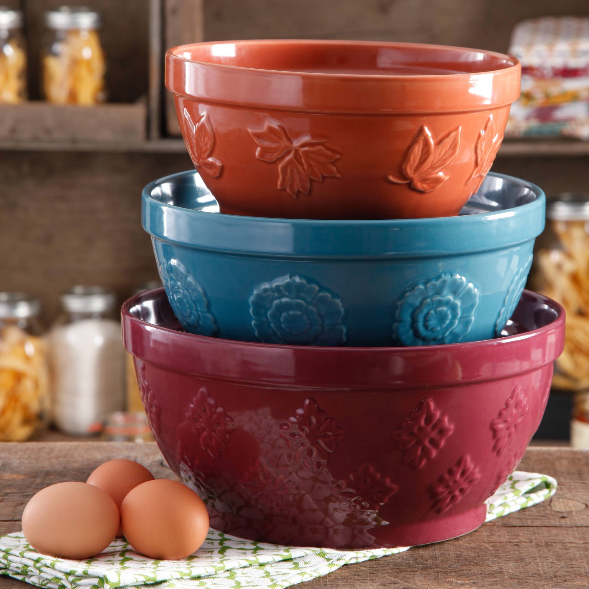 Homesteada™ Cornucopia Ceramic Mixing Bowl Set, 3 Piece