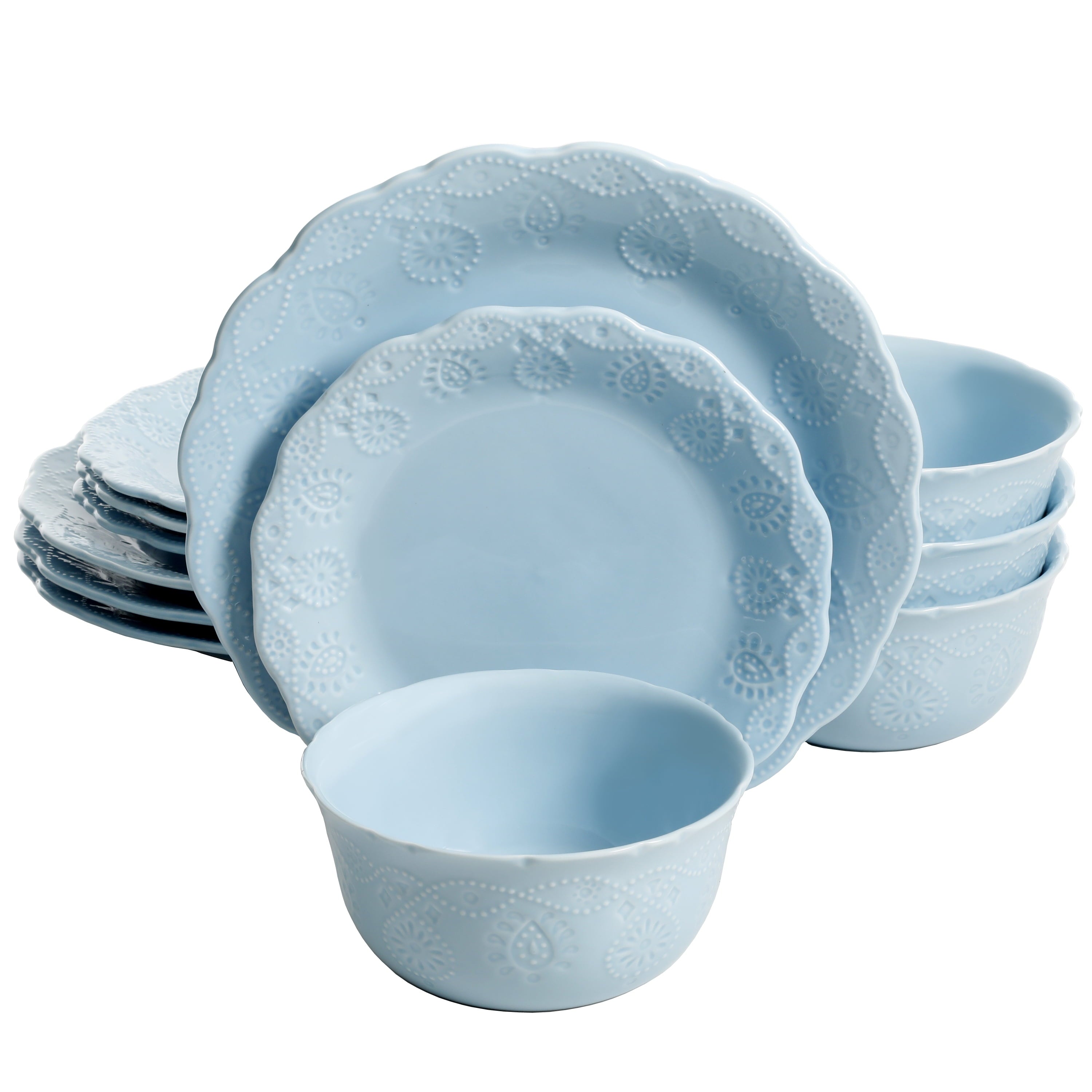 Homesteada™ Cowgirl Lace 12-Piece Dinnerware Set, Red