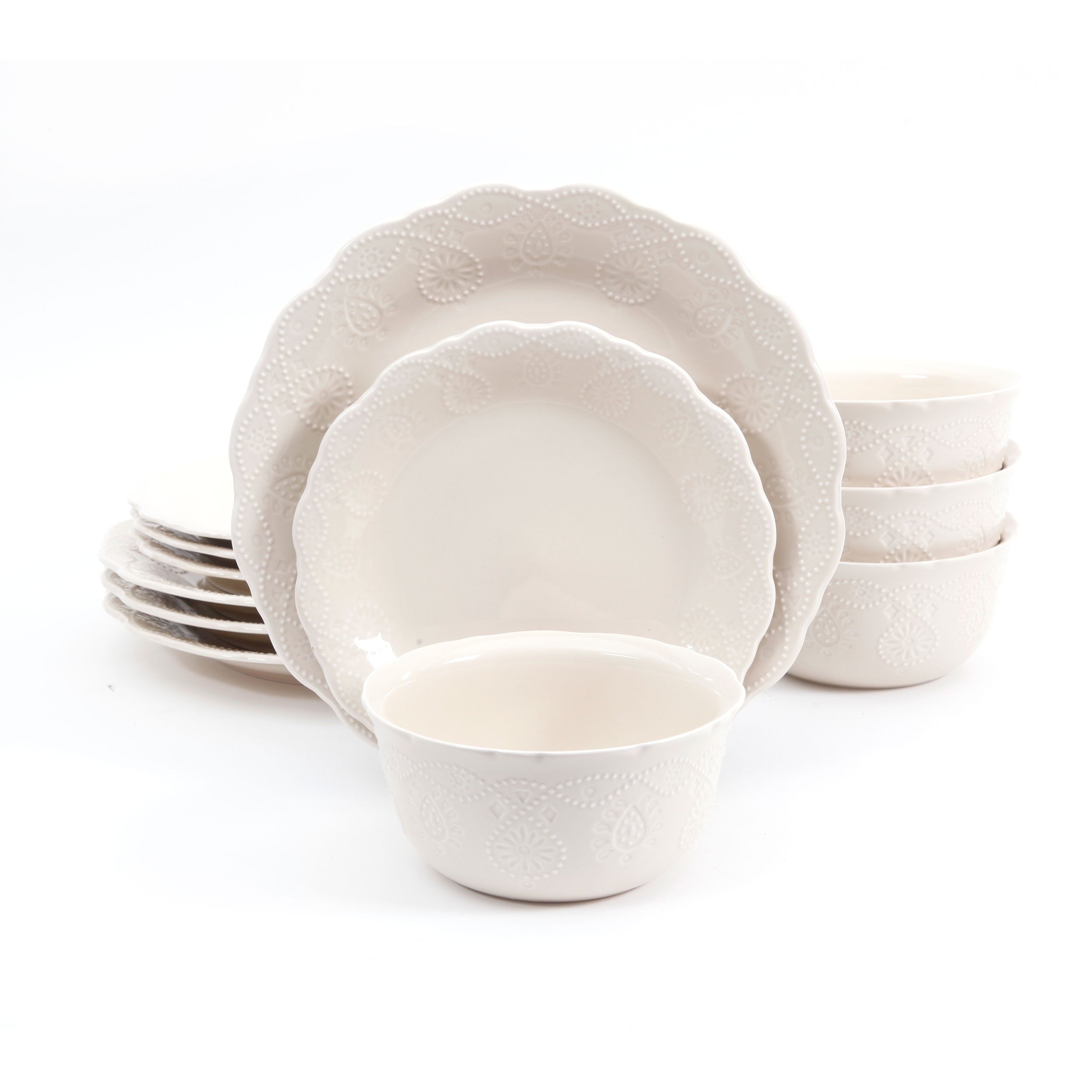 Homesteada™ Cowgirl Lace 12-Piece Dinnerware Set, Red