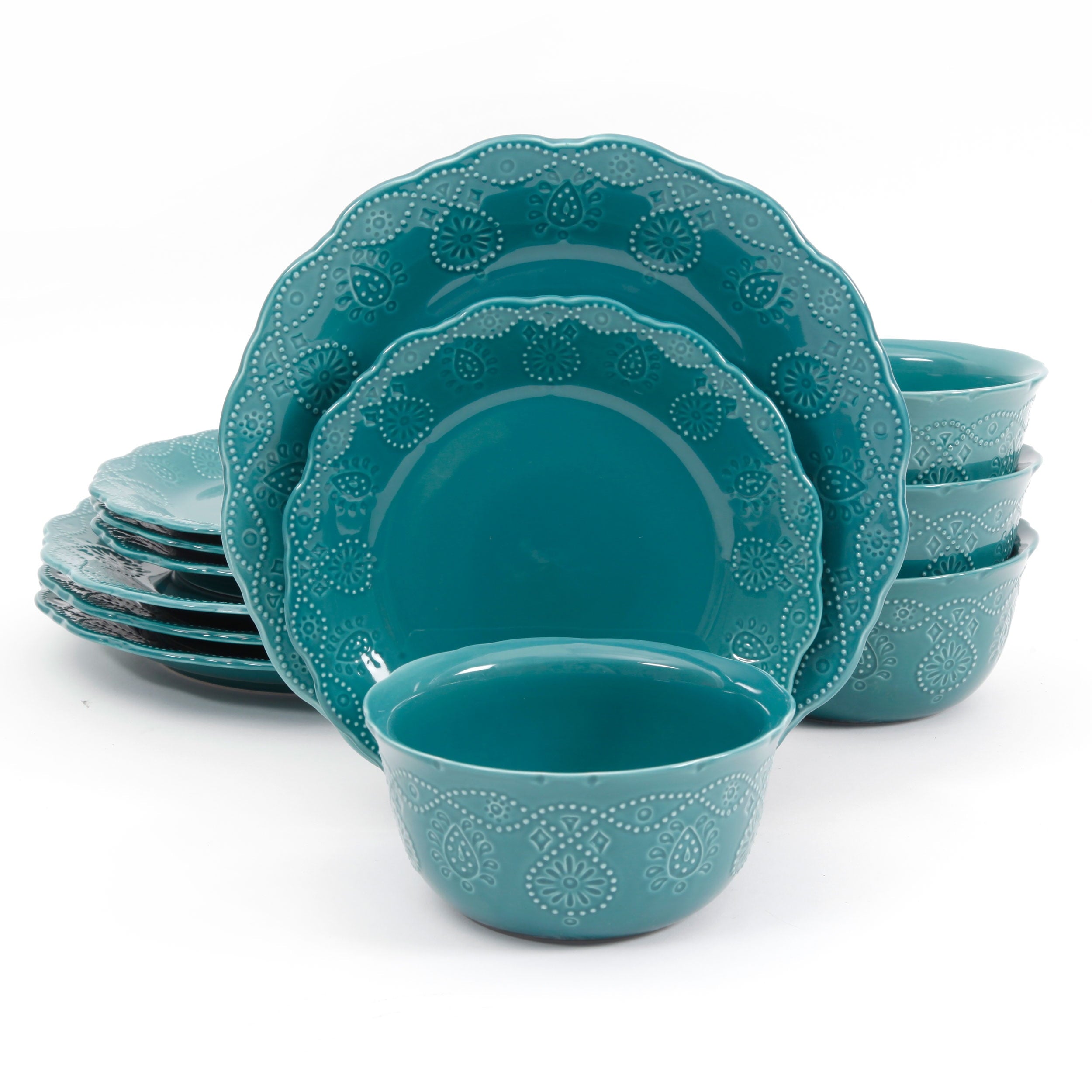 Homesteada™ Cowgirl Lace 12-Piece Dinnerware Set, Red