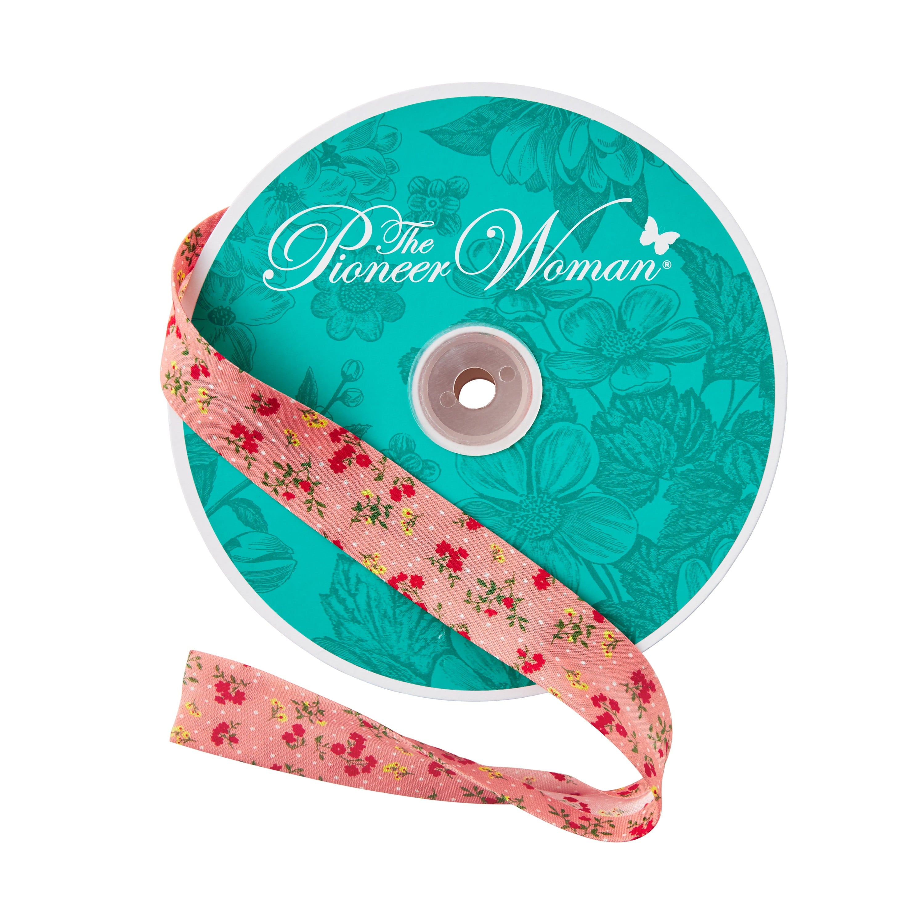 Homesteada™ Vintage Floral White Double Fold Cotton Bias Tape Ribbon, 7/8" x 25 Yards