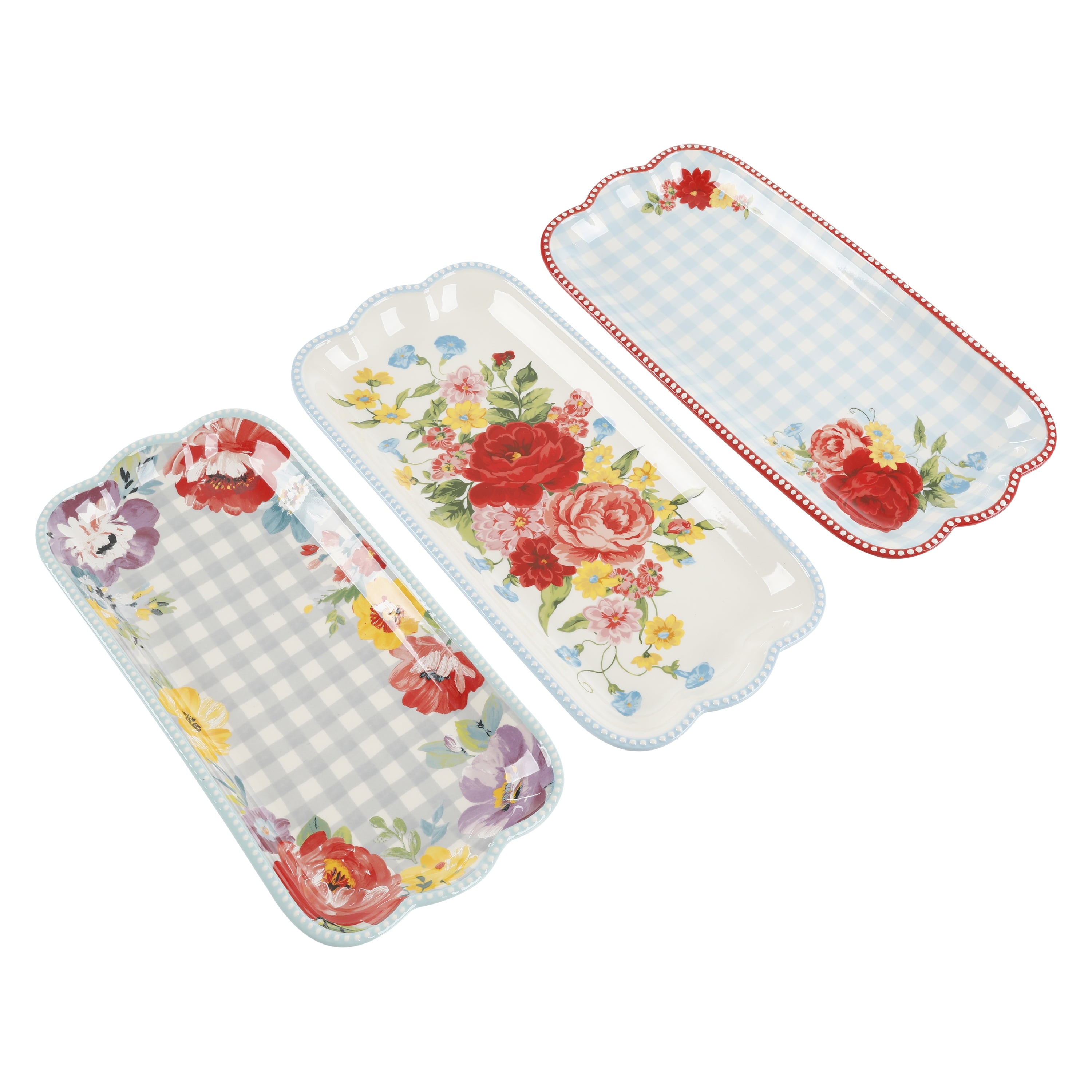 Homesteada™ Floral Medley 3-Piece Ceramic Serving Platter Set