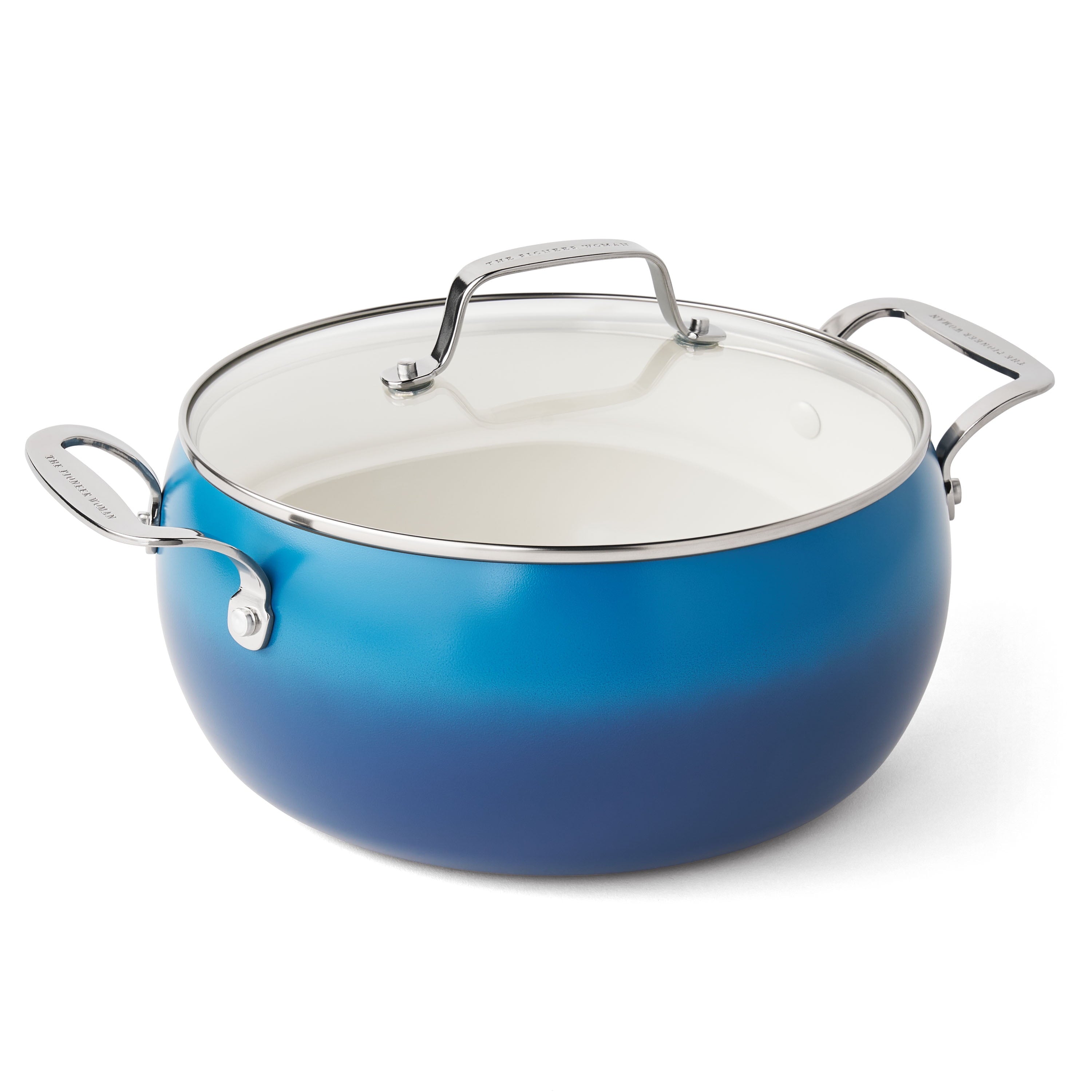 Homesteada™ Harlow 7.5 Qt Ceramic Non-Stick Stock Pot with Lid, Denim Blue