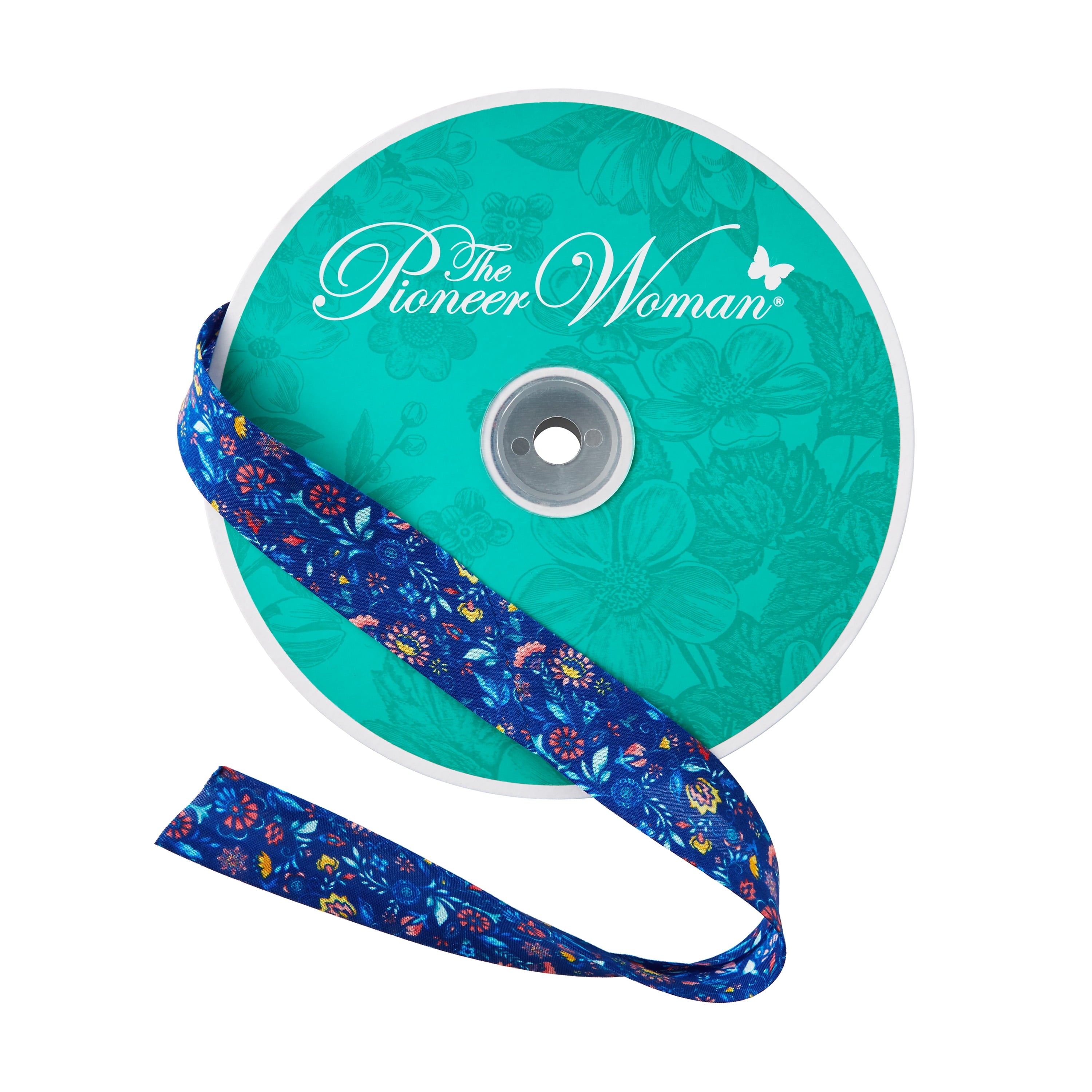 Homesteada™ Vintage Floral White Double Fold Cotton Bias Tape Ribbon, 7/8" x 25 Yards