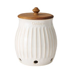 Homesteada™ Colette Stoneware Onion Keeper, White