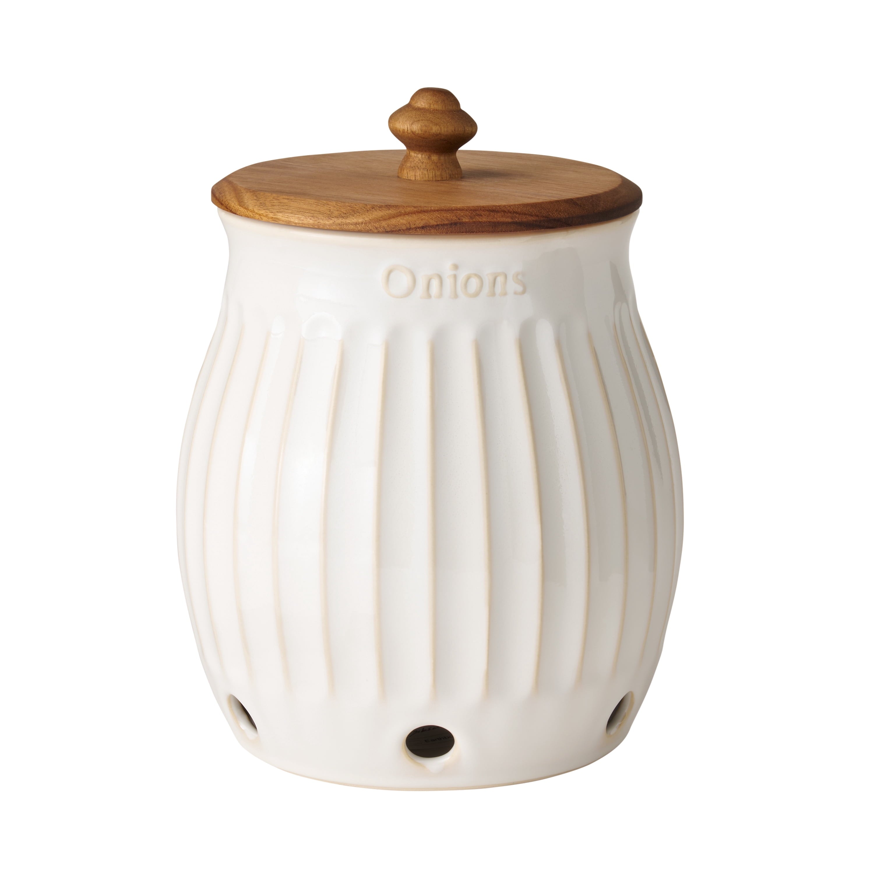 Homesteada™ Colette Stoneware Onion Keeper, White