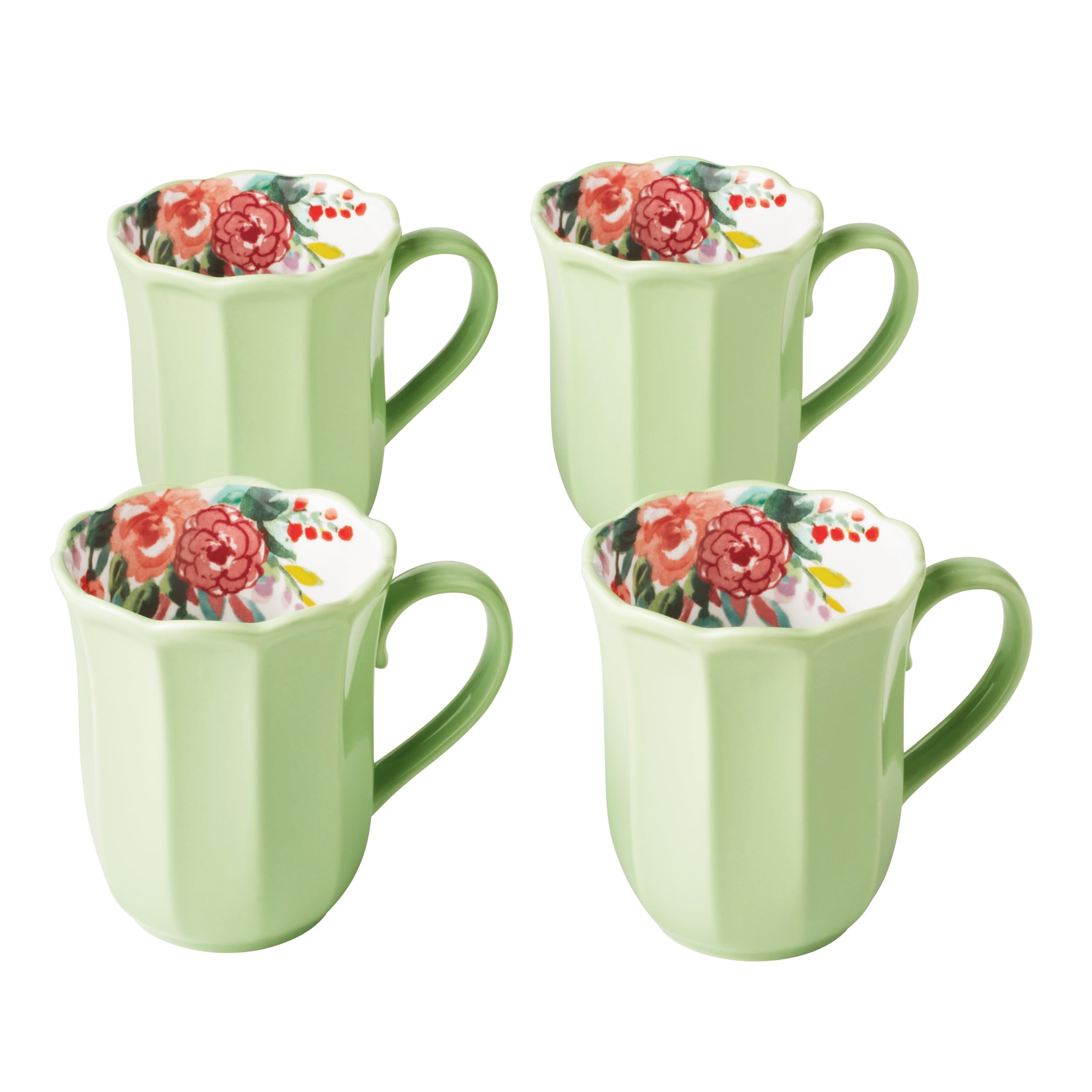 Homesteada™ Painted Meadow 16-Ounce Ceramic Mugs, Set of 4