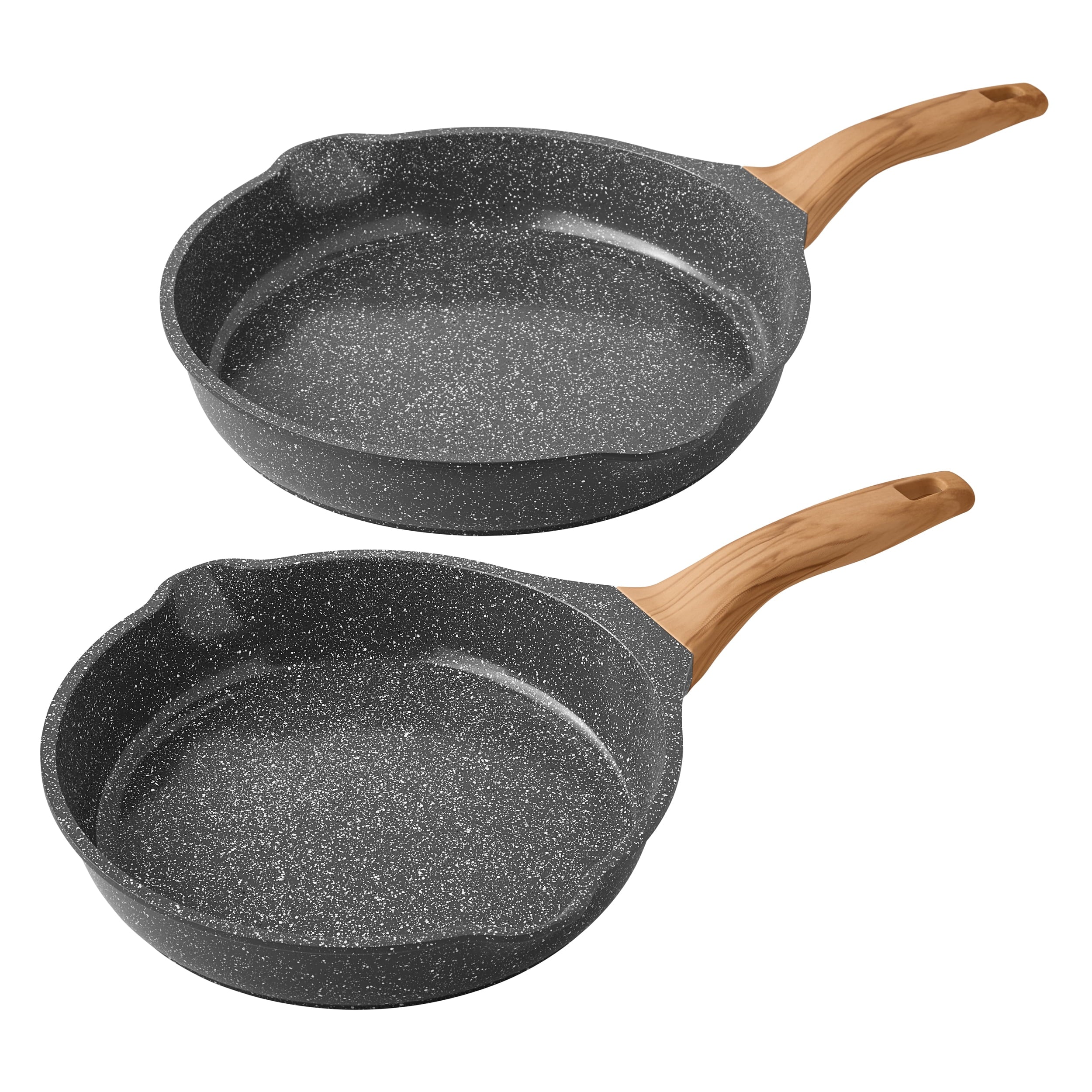 Homesteada™ Prairie Signature 2-Piece Cast Aluminum 10" & 12" Fry Pan Set, Charcoal Speckle