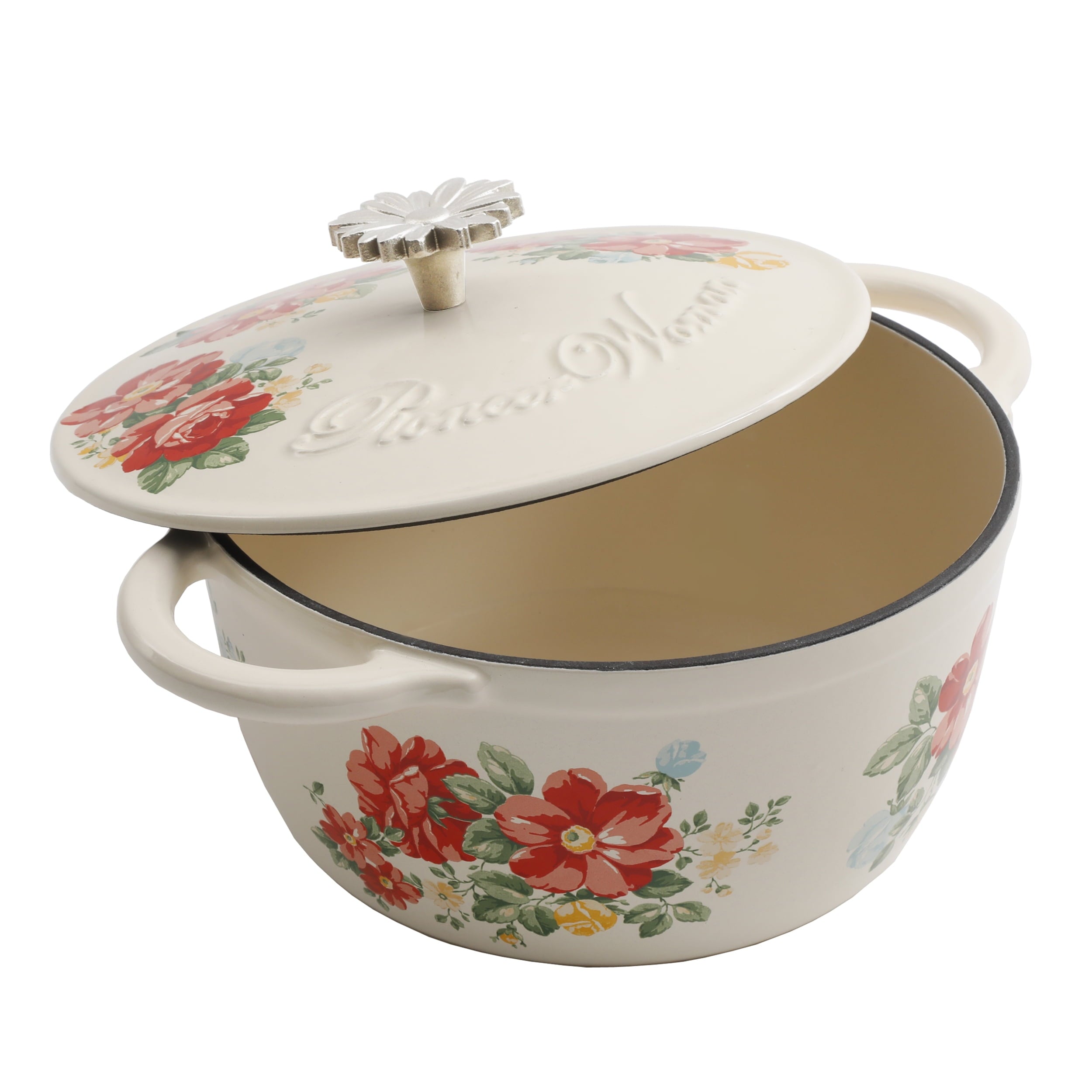 Homesteada™ Vintage Floral Enameled Cast Iron 3-Quart Dutch Oven