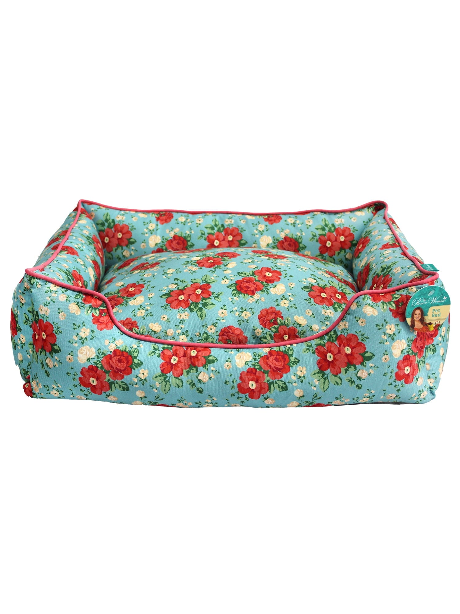 Homesteada™ Vintage Floral Medium Pet Bed, Multi-Color, 25" x 21"