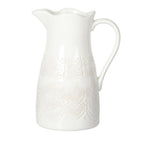 Homesteada™ Vintage Lace Linen 9-inch Ceramic Pitcher