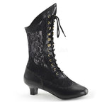 Homesteada™ Funtasma DAME-115 - 2" Heel, Blk Pu-Lace Victorian Ankle Boot, Lace, -Blk Pu-Lace-6