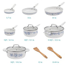 Homesteada™ 12-Piece Classic Ceramic Cookware Set, Agatha Blue