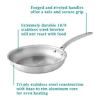 Homesteada™ 14-Piece Stainless Steel Cookware Set, Cooking Pots and Pans Set with Kitchen Utensils