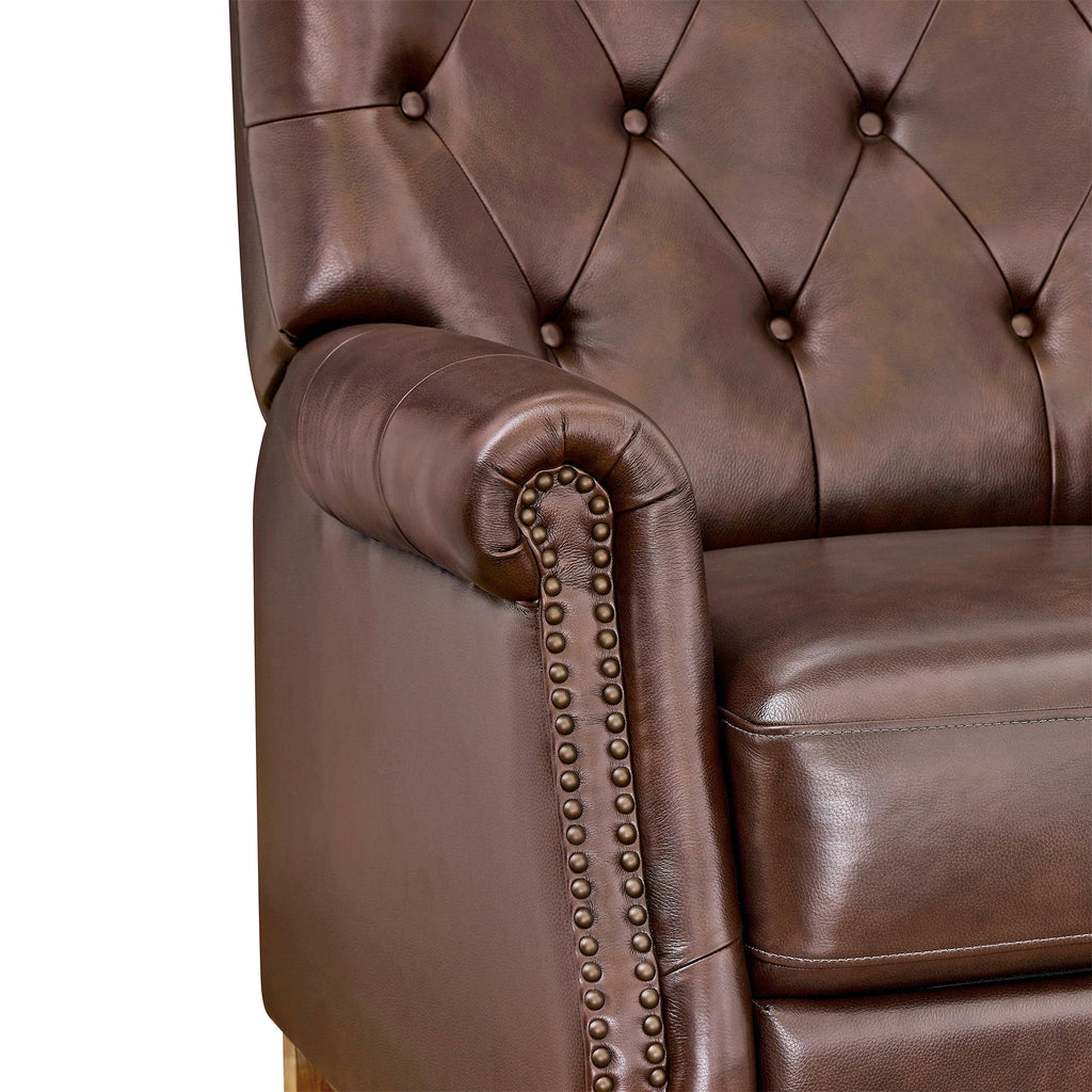 Homesteada™ Harper Leather Recliner with Whiskey Upholstery