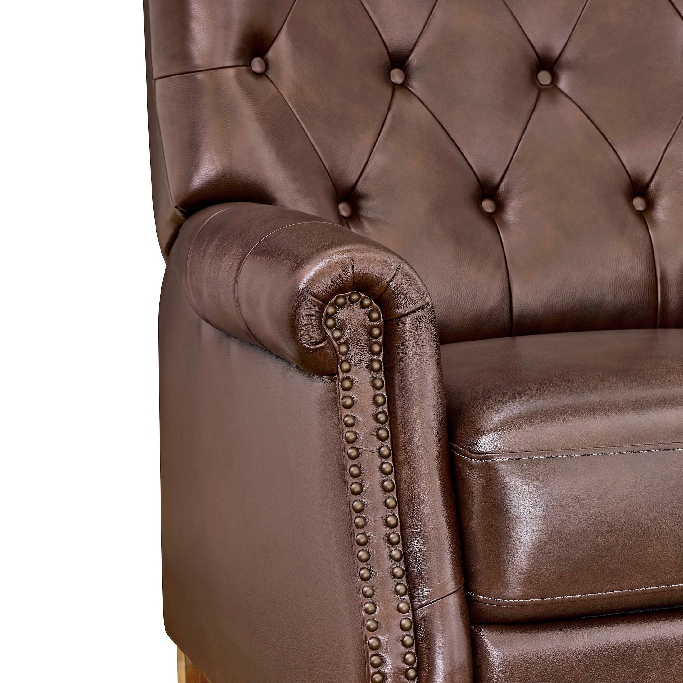Homesteada™ Harper Leather Recliner with Whiskey Upholstery
