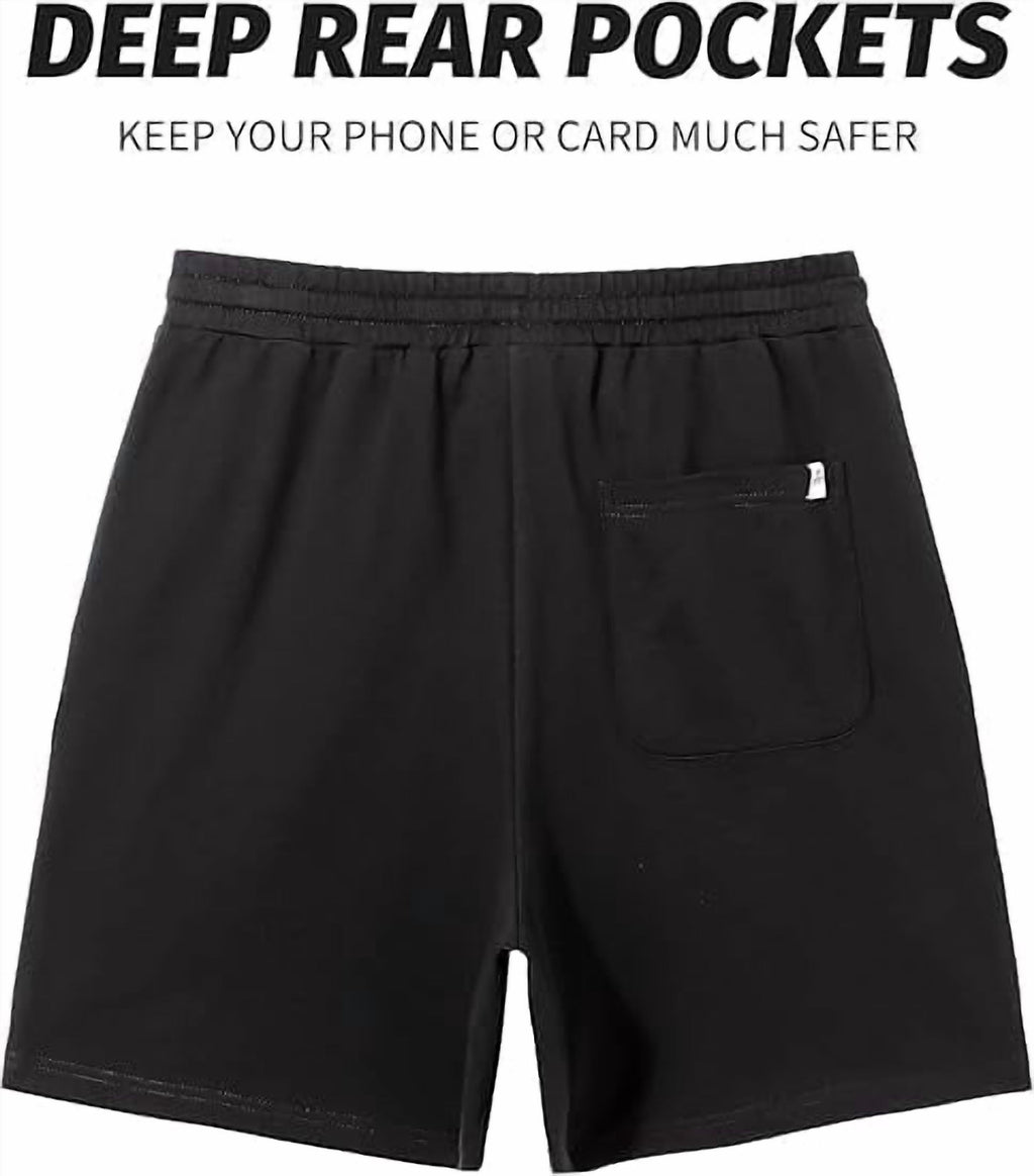 Homesteada™ Heritage Country Camp Sweat Shorts for Men 5 Inch Inseam Shorts Athletic Gym Workout Casual Cotton Shorts for Running Pajama Lounge
