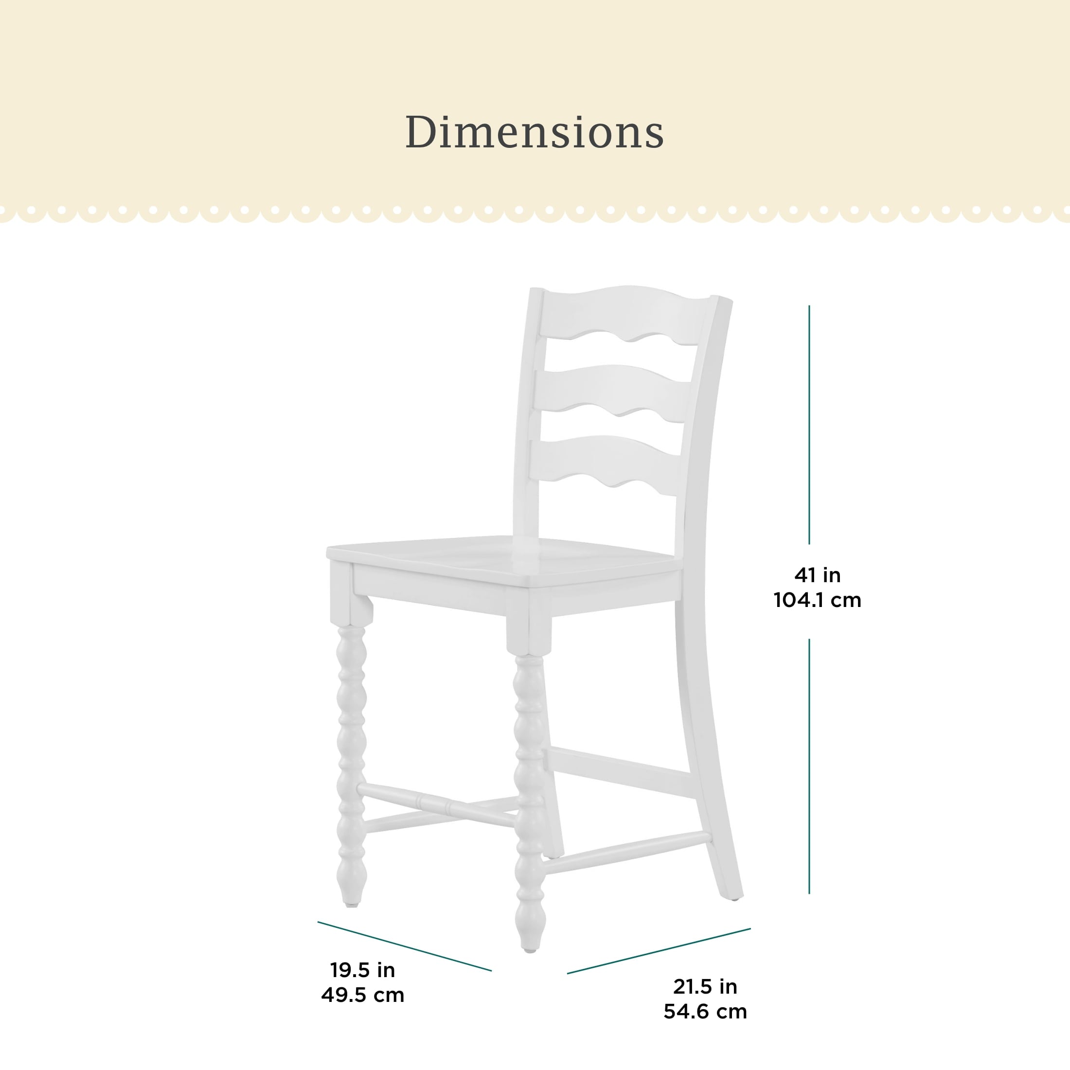 Homesteada™ Harper Counter-height Wood Stools, 2 Pack, White