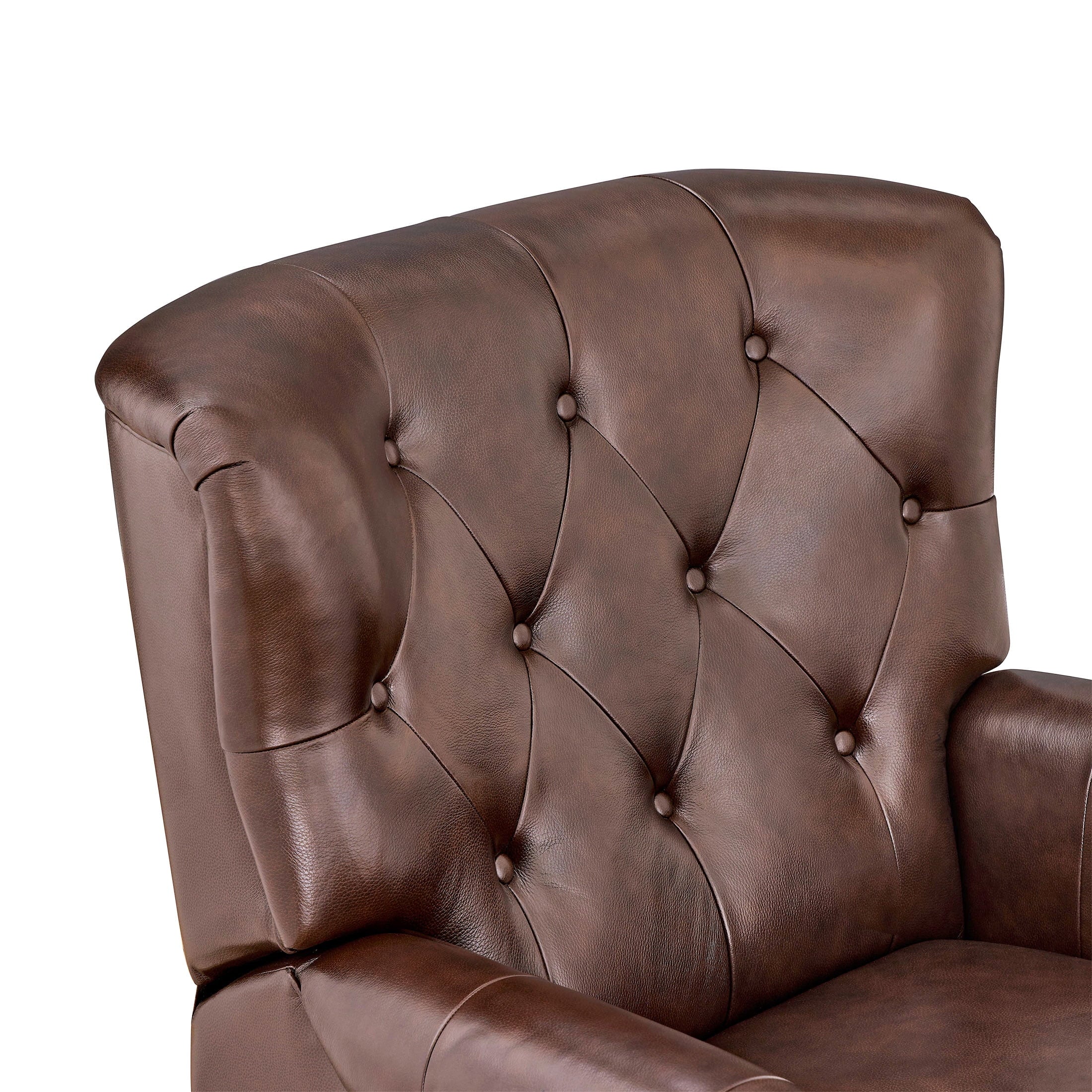 Homesteada™ Harper Leather Recliner with Whiskey Upholstery