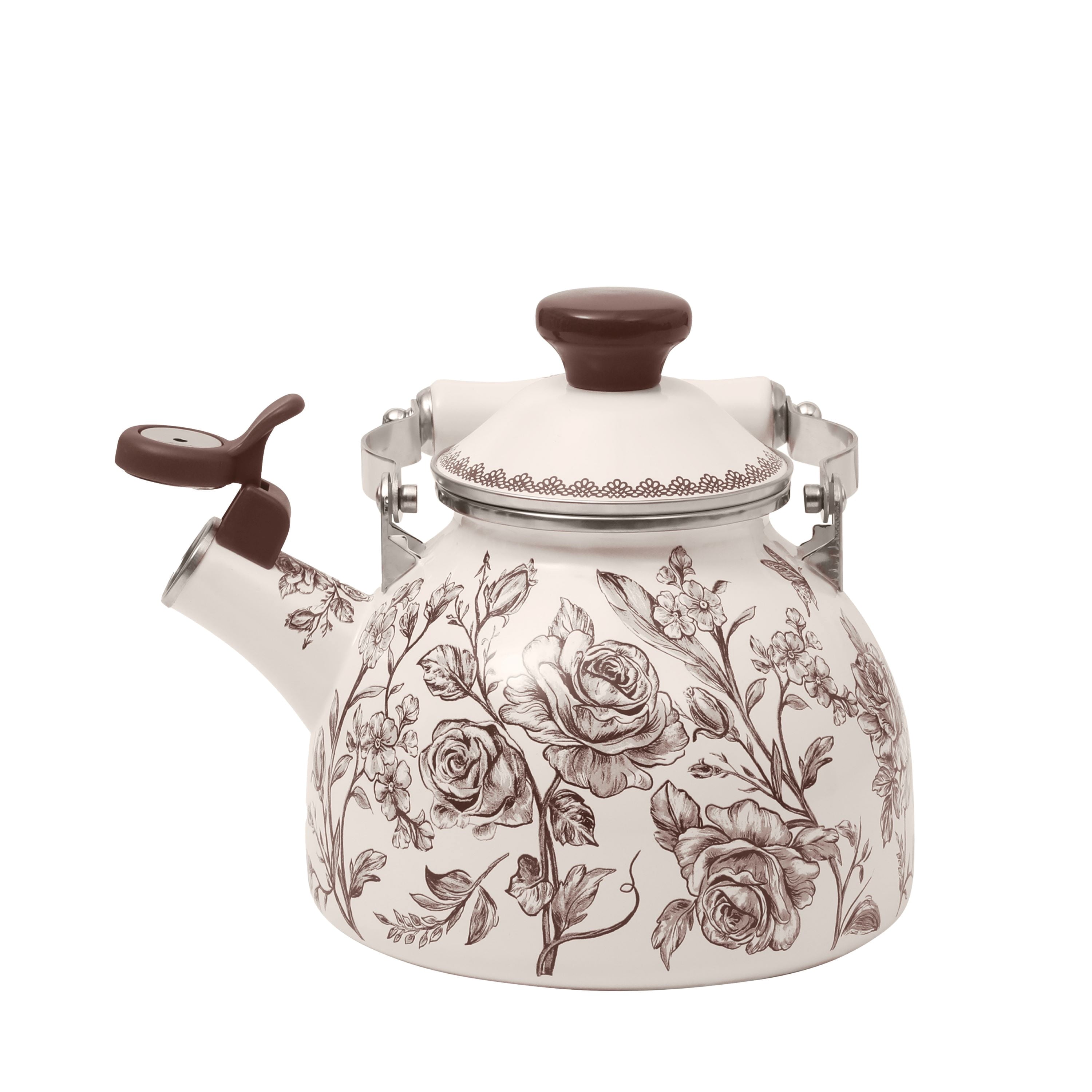 Homesteada™ 2.0-Quart Enamel on Steel Agatha Tea Kettle, Brown