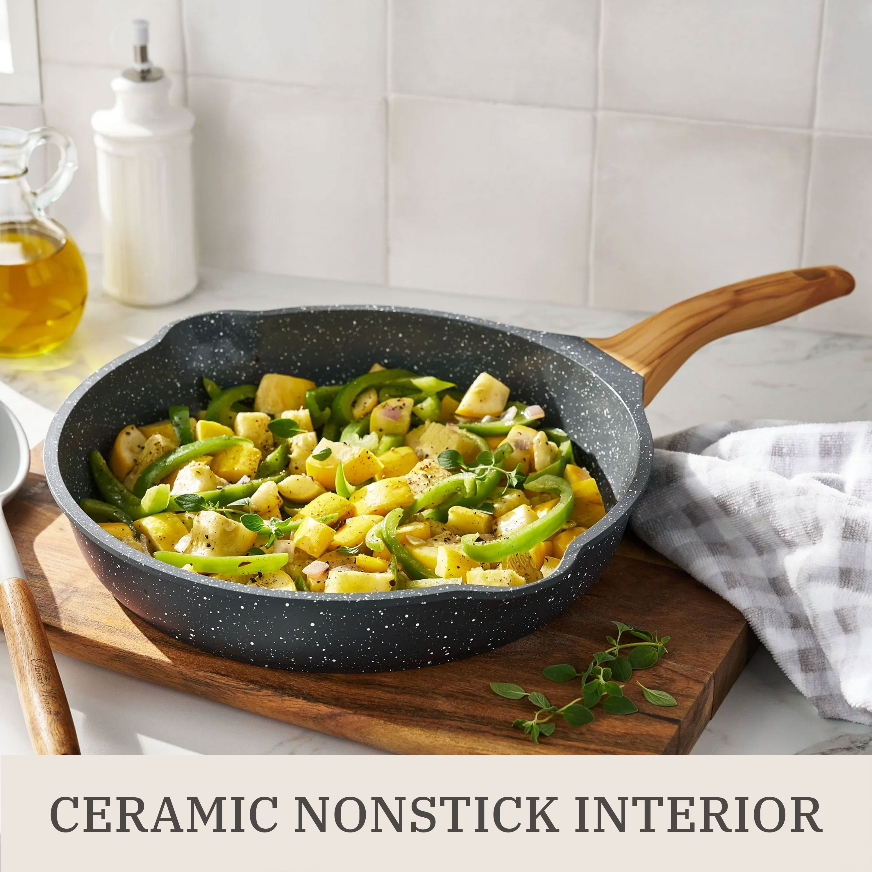 Homesteada™ Prairie Signature 14-Piece Cast Aluminum Cookware Set, Charcoal