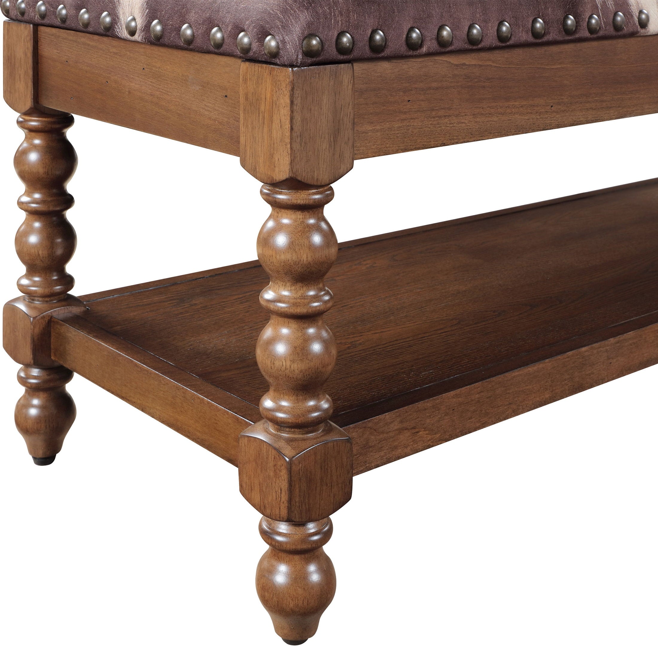 Homesteada™ Harper Bench, Faux Cowhide Fabric