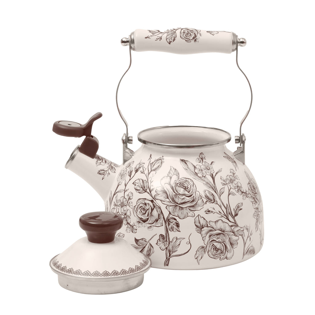 Homesteada™ 2.0-Quart Enamel on Steel Agatha Tea Kettle, Brown