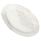 Homesteada™ Vintage Lace 20-inch Stoneware Oval Serving Tray Platter, White