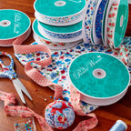 Homesteada™ Vintage Floral White Double Fold Cotton Bias Tape Ribbon, 7/8" x 25 Yards