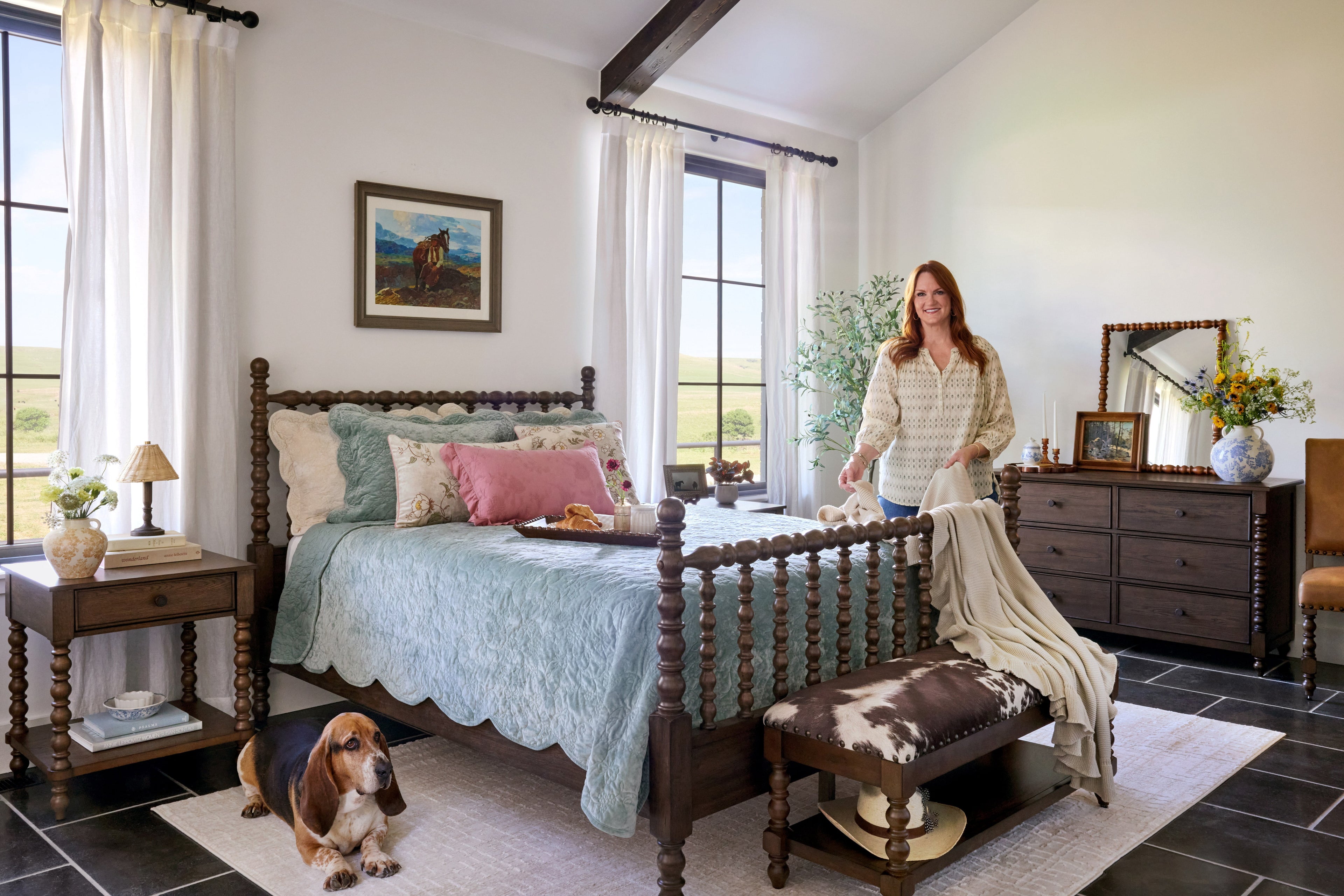 Homesteada™ Eloise Floral Velvet Quilt, Full/Queen, Blue Dust Bedding