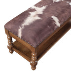 Homesteada™ Harper Bench, Faux Cowhide Fabric
