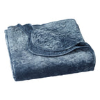 Homesteada™ Eloise Floral Velvet Quilt, Full/Queen, Blue Dust Bedding