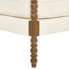 Homesteada™ Harper Spindle Accent Chair, Antique White Fabric Upholstery