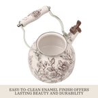Homesteada™ 2.0-Quart Enamel on Steel Agatha Tea Kettle, Brown