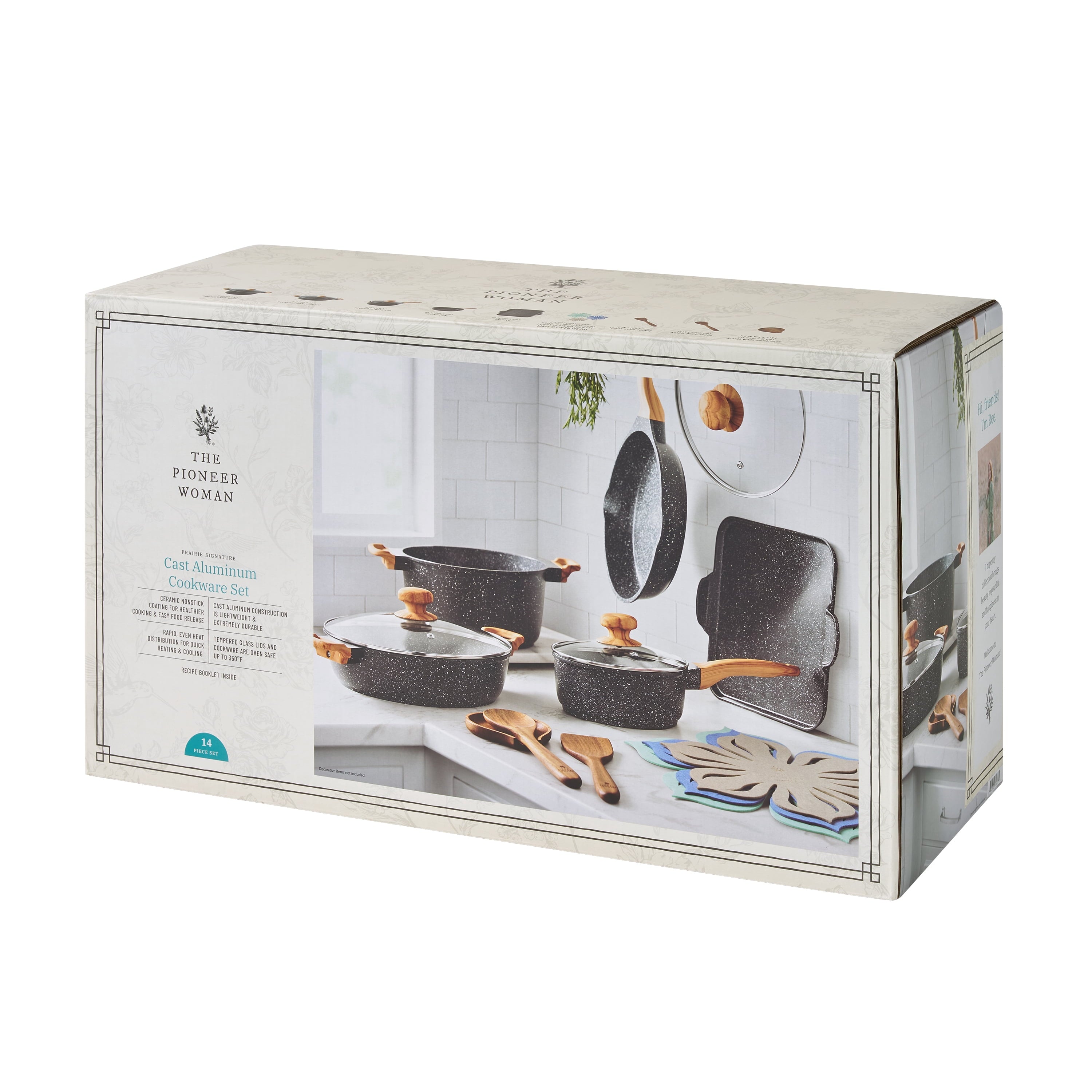 Homesteada™ Prairie Signature 14-Piece Cast Aluminum Cookware Set, Charcoal