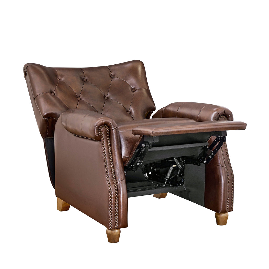 Homesteada™ Harper Leather Recliner with Whiskey Upholstery