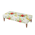 Homesteada™ Vintage Floral Fabric Rectangular Ottoman, White