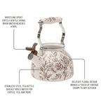 Homesteada™ 2.0-Quart Enamel on Steel Agatha Tea Kettle, Brown