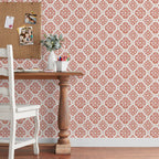 Homesteada™ Pink Salmon Washy Trellis Peel and Stick Wallpaper, 18" x 18.86'