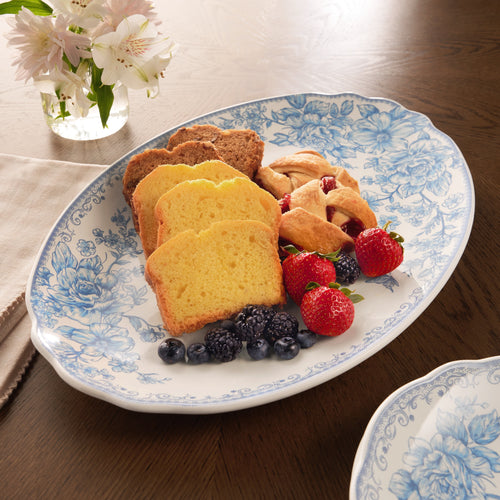 Homesteada™ Agatha Stoneware 16-inch Serving Platter, Blue