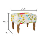 Homesteada™ Sweet Rose Ottoman, White, 17.25 in