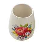 Homesteada™ Sweet Rose 7-Piece Stoneware Stemless Wine Glasses Set with Chiller