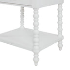 Homesteada™ Harper Spindle Nightstand with USB Charging Ports, Adults and Teens, White Finish